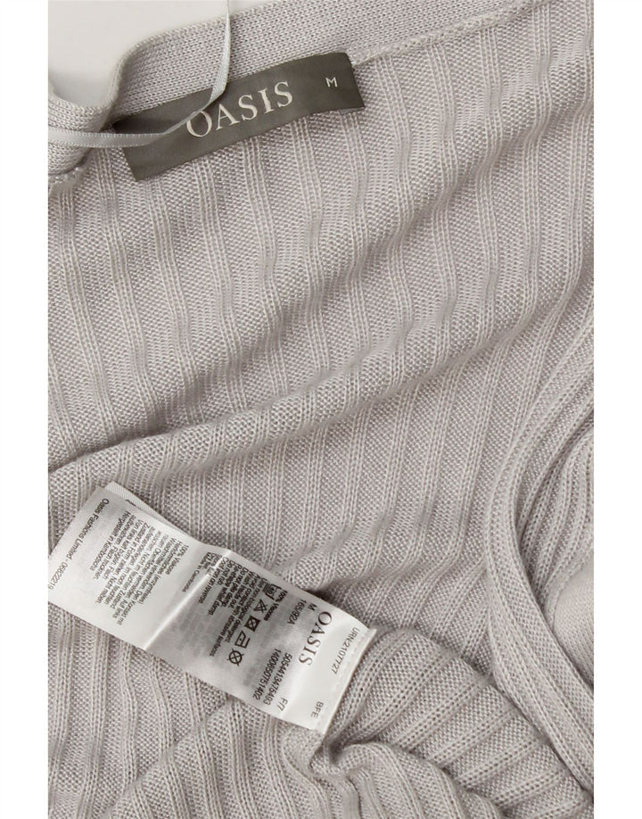 Pulover cardigan deschis pentru femei Oasis UK 14 Medium Gri Viscose