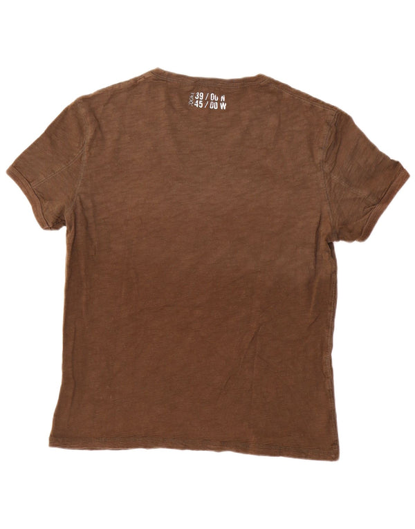 Tricou grafic pentru bărbați Gas Top din bumbac maro mediu