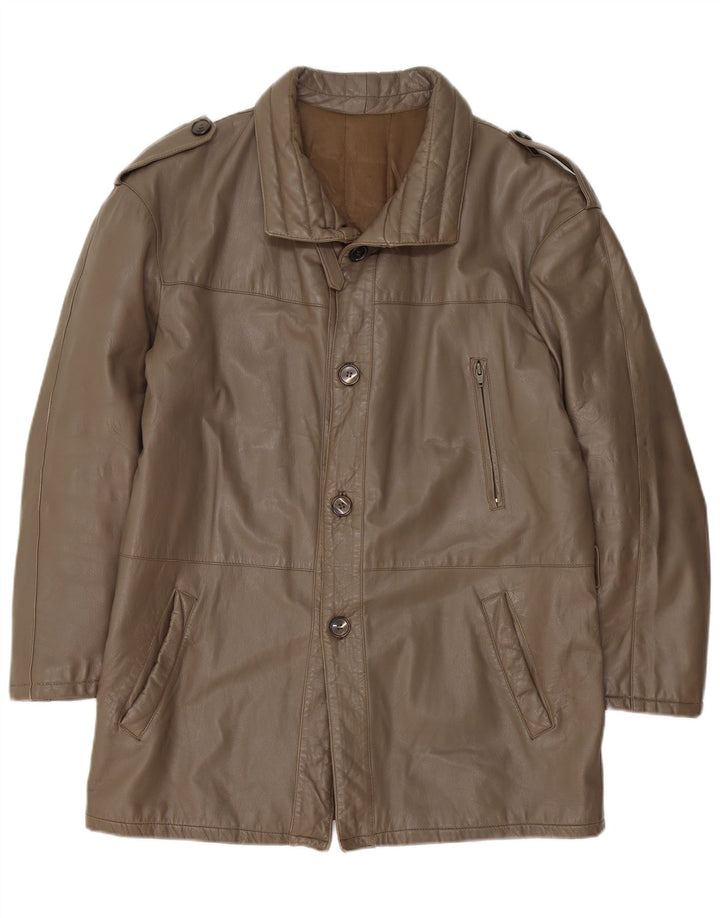 Jachetă militară din piele vintage pentru bărbați IT 52 XL maro