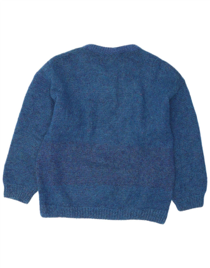 Pulover Vintage pentru bărbați cu gâtul turnat, mare, cu dungi albastre