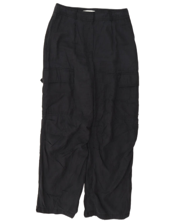 Pantaloni cargo largi pentru femei Zara Marea Britanie 8 Mici L27 L26 Bleumarin Modal