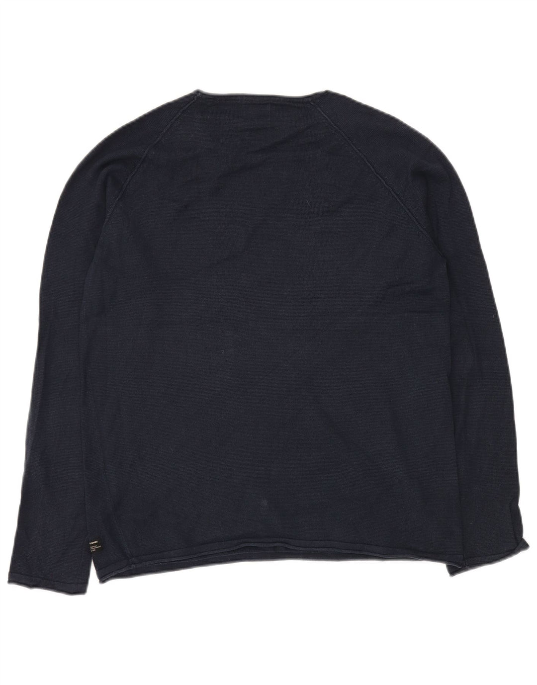 JACK & JONES Pulover pentru bărbați cu decolteu rotund din bumbac mediu albastru bleumarin