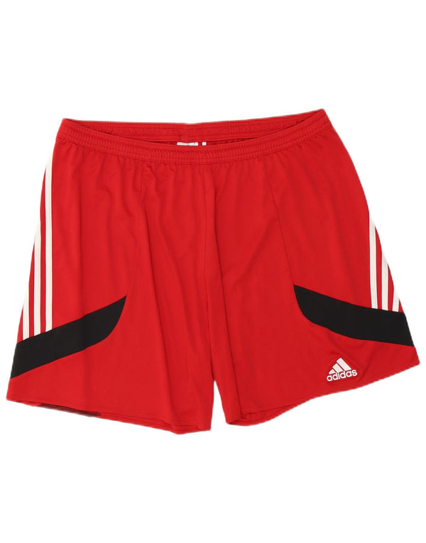 Pantaloni scurți sport pentru bărbați Adidas Climalite XL, roșu, poliester color bloc