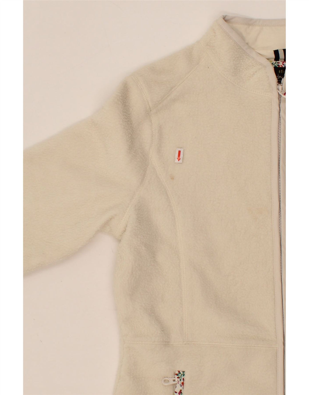 JOULES Womens Fleece Jacket UK 10 Small Off White Polyester Vintage Joules and Second-Hand Joules from Messina Hembry 
