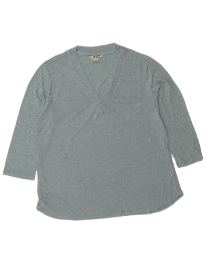 Top supradimensionat pentru femei ORVIS cu mâneci 3/4 UK 10 Small Blue