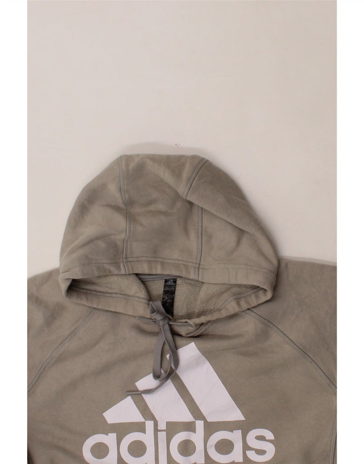 ADIDAS Mens Graphic Hoodie Jumper Medium Grey Cotton Vintage Adidas and Second-Hand Adidas from Messina Hembry 