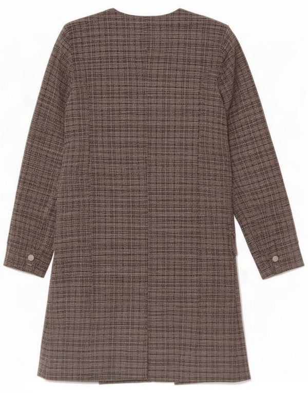Vintage Womens Longline Blazer Jacket UK 14 Medium Grey Plaid