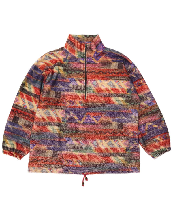 VINTAGE Pulover supradimensionat din lână pentru femei UK 14 Medium Multicolor