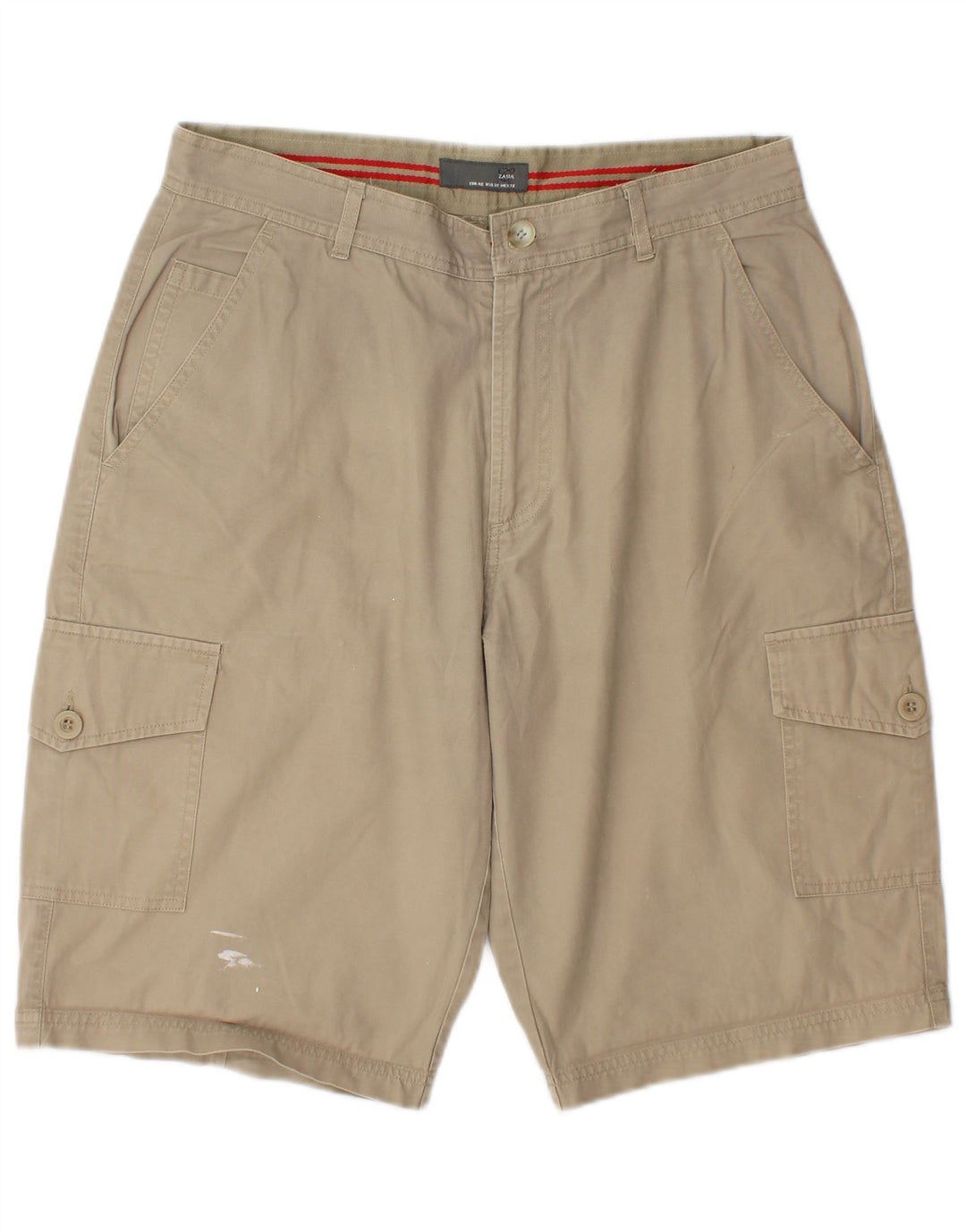 Pantaloni scurți cargo pentru bărbați Zara EU 42 Large W32 Beige Bumbac