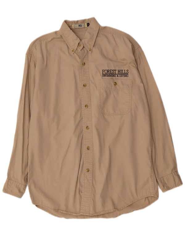 Lee Mens Shirt Medium Beige Cotton