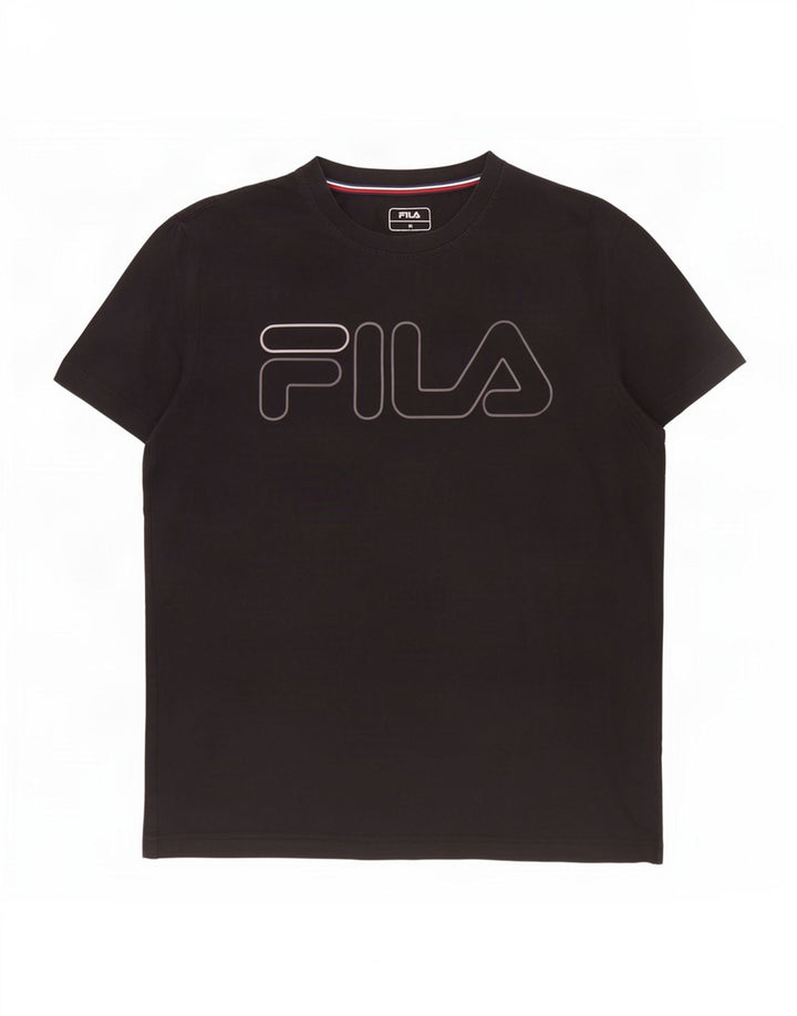 Tricou grafic Fila pentru bărbați Top Medium Negru Bumbac