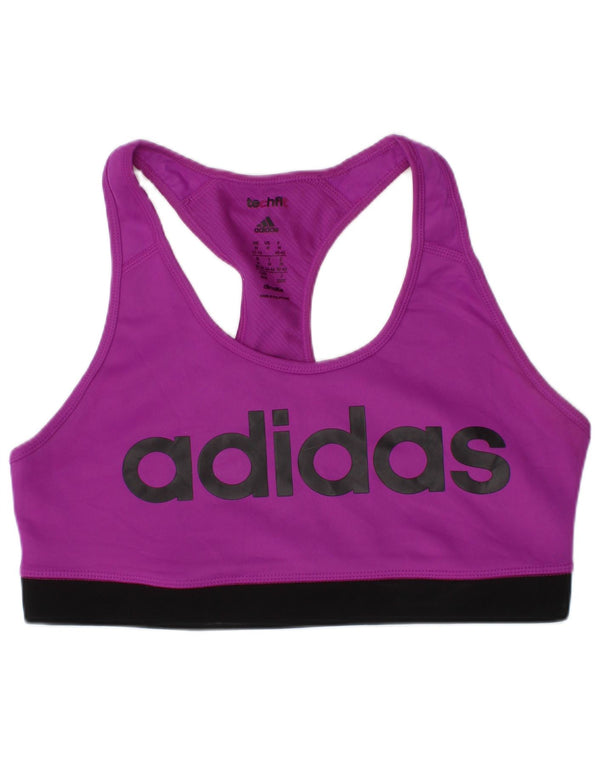 Adidas Climalite Graphic Sport Bra Top UK 12/14 Medium Purple Sports