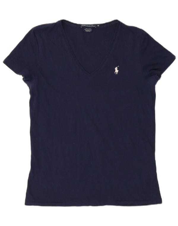 RALPH LAUREN Tricou pentru femei Top UK 12 Medium Bleumarin Bumbac