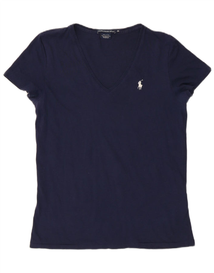 RALPH LAUREN Tricou pentru femei Top UK 12 Medium Bleumarin Bumbac