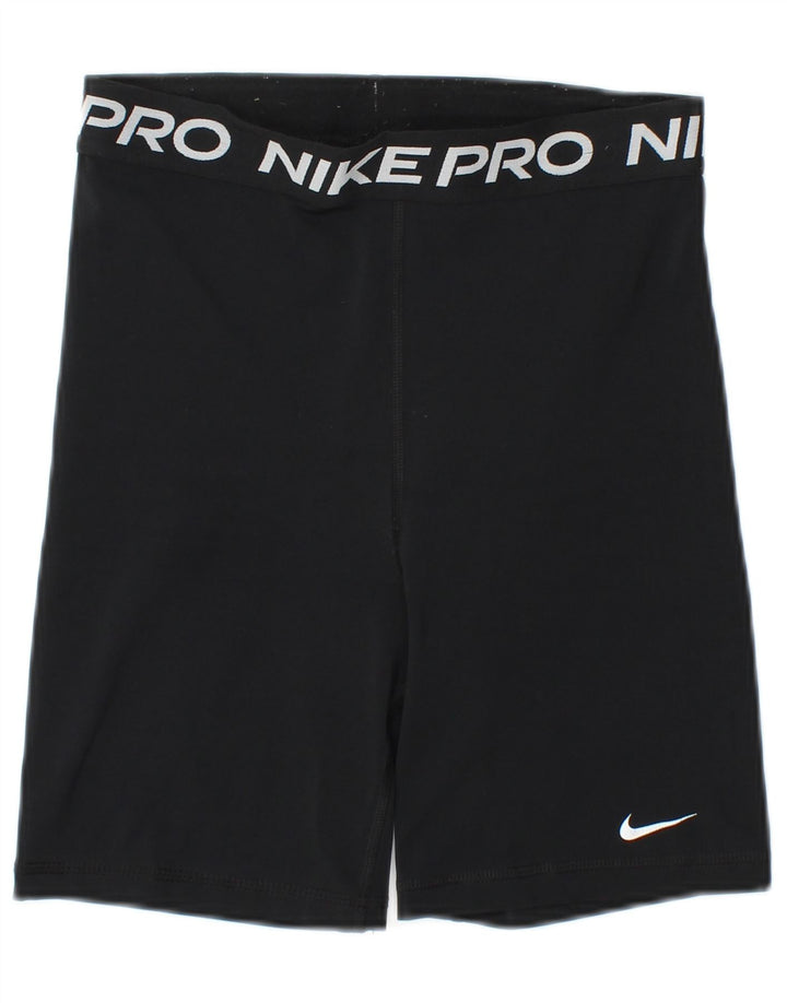 Pantaloni scurti sport NIKE Dri Fit Graphic pentru femei UK 8 Small Black