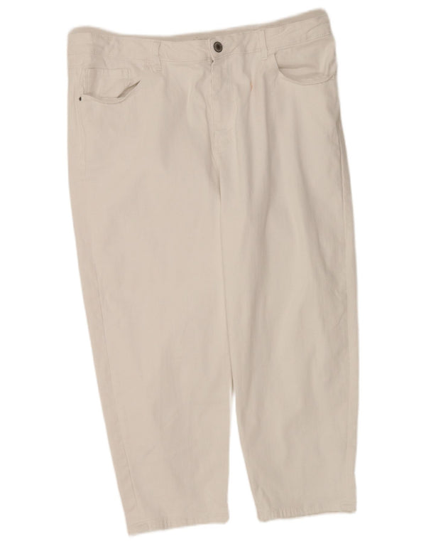 Blugi Capri pentru femei Marks & Spencer UK 22 3XL W42 L22 Bumbac alb