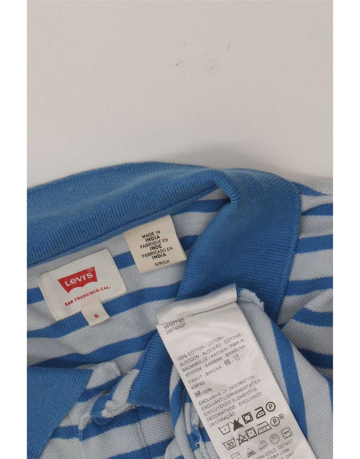 Tricou polo Levi's pentru bărbați, bumbac cu dungi albastre mici