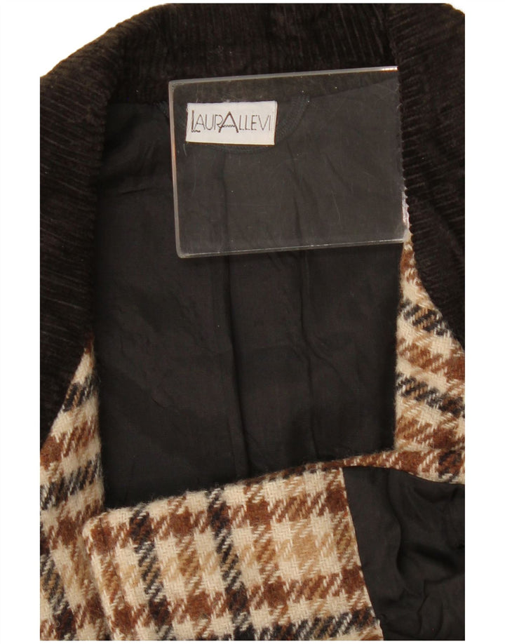 Jachetă Blazer Vintage pentru femei cu 2 nasturi UK 14 Medium Beige Houndstooth