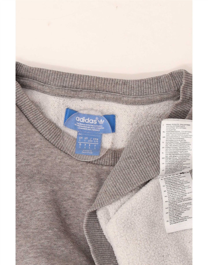 Hanorac pentru bărbați Adidas Jumper mare, gri bumbac cu pete