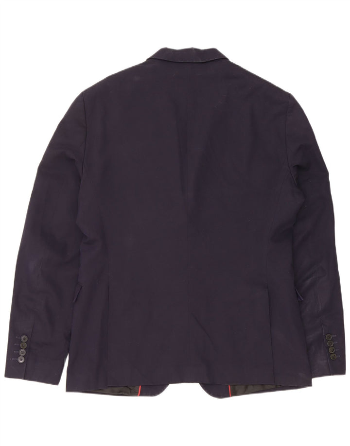 Blazer pentru bărbați Zara cu 2 nasturi EU 52 Viscoză mare albastru bleumarin