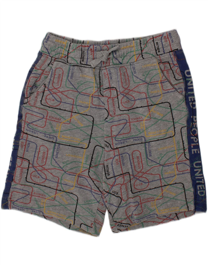 BENETTON Boys Graphic Sport Shorts 9-10 Years  Grey Vintage Benetton and Second-Hand Benetton from Messina Hembry 