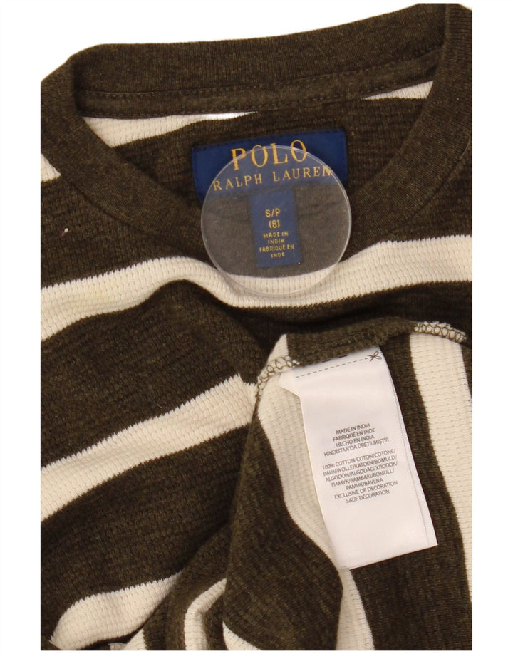 POLO RALPH LAUREN Pulover cu gât barcă pentru băieți 7-8 ani mic kaki