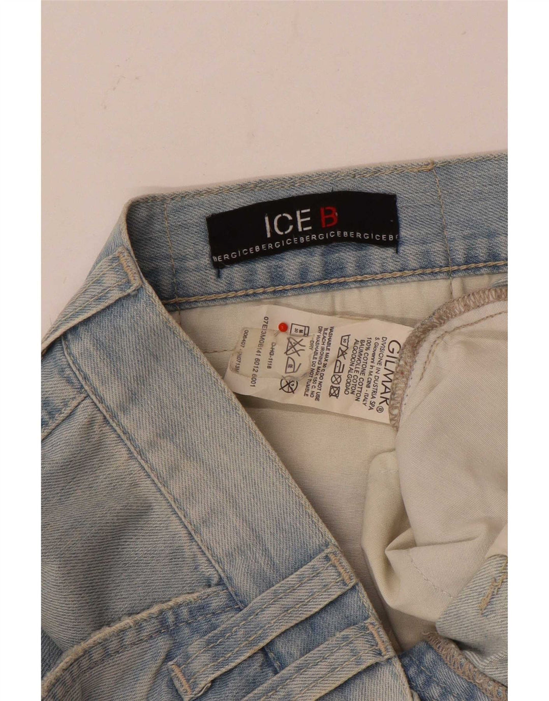 Pantaloni scurți din denim cargo pentru bărbați Iceberg W36, bumbac albastru mare
