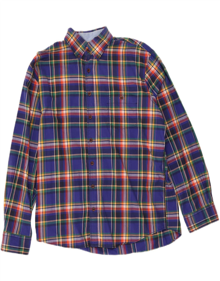 VINTAGE Mens Shirt Size 41/42 Large Blue Check Cotton Vintage Vintage and Second-Hand Vintage from Messina Hembry 
