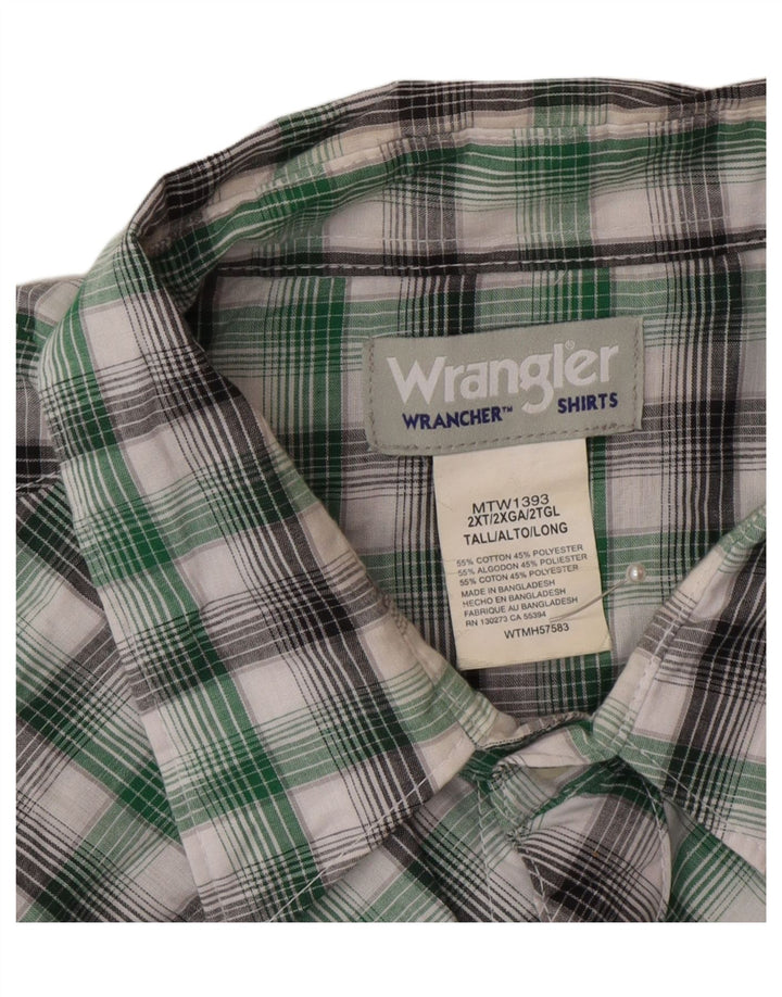 Cămașă înaltă pentru bărbați Wrangler 2XL, bumbac verde check