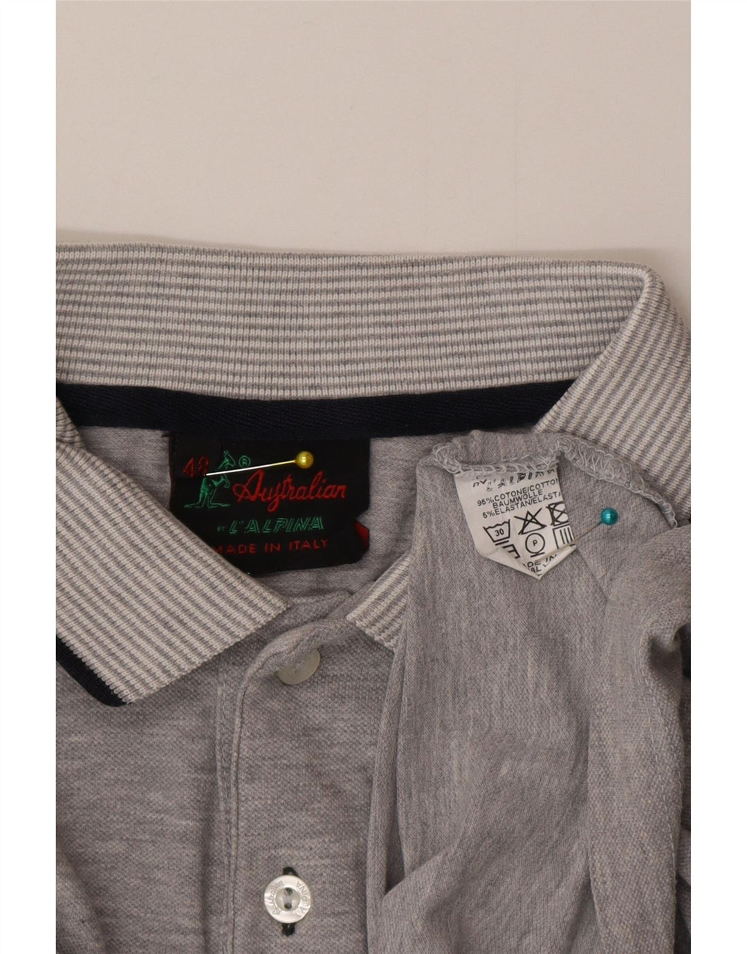 AUSTRALIAN L'ALPINA Tricou Polo Bărbați IT 48 Bumbac Gri Mediu