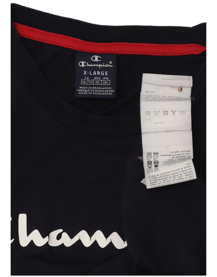 Tricou grafic pentru bărbați CHAMPION Top XL Bumbac bleumarin