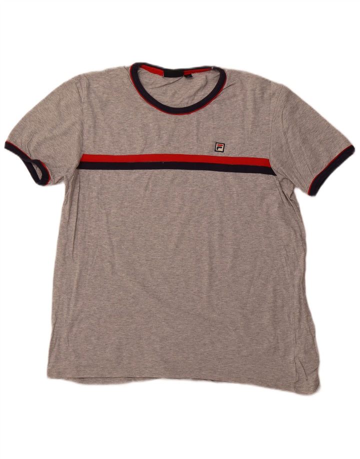 Top tricou FILA pentru femei UK 18 XL bumbac cu dungi gri