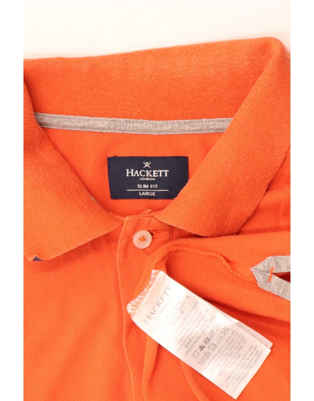 Tricou polo pentru bărbați Hackett Slim Fit, bumbac portocaliu mare