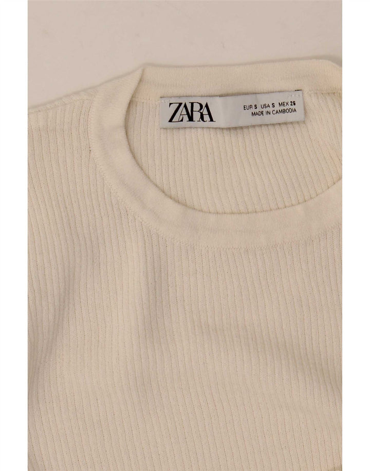 Top cu un umăr Zara, cu mânecă lungă, UK 8, mic, alb