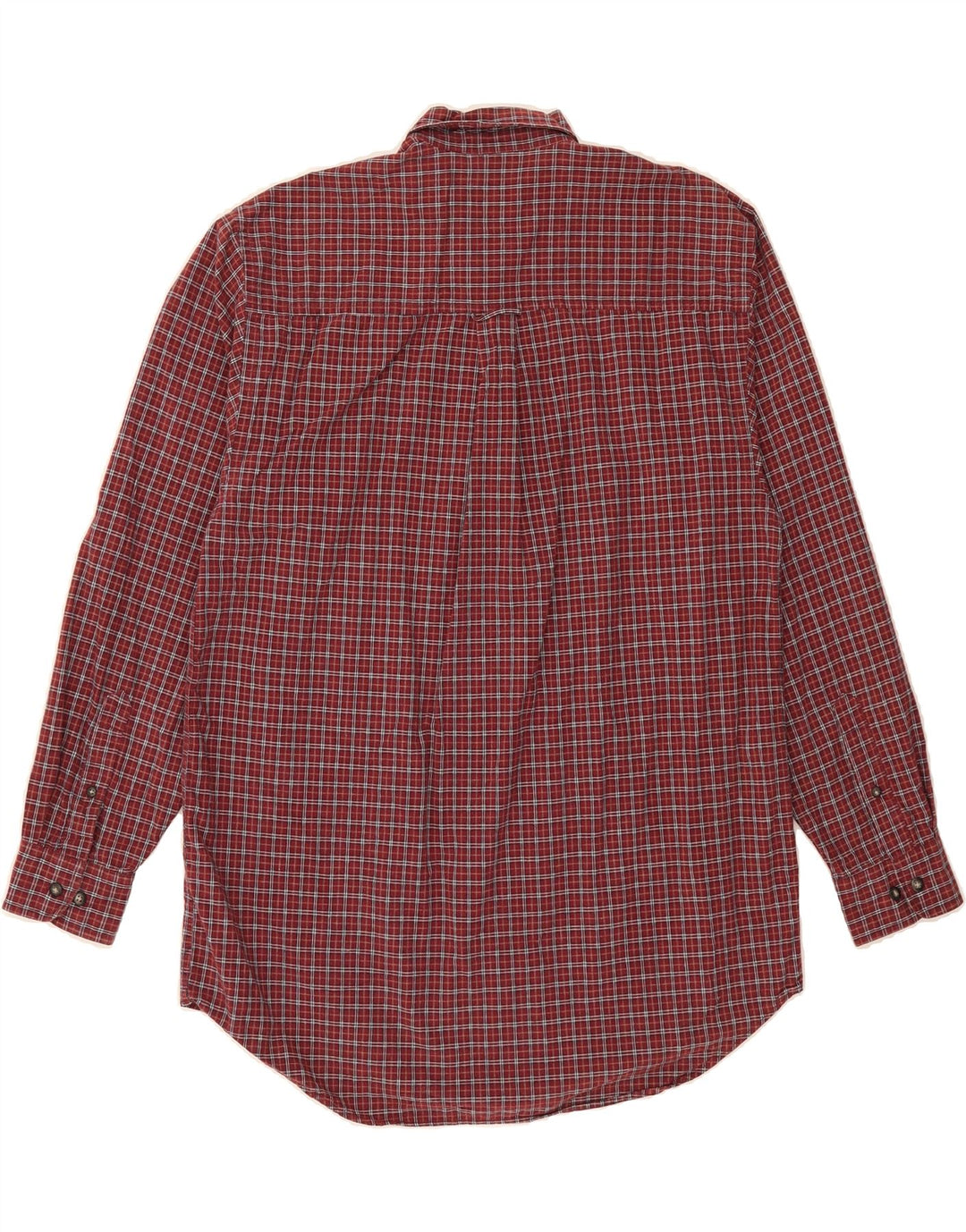 NAUTICA Mens Flannel Shirt Medium Maroon Check Cotton Vintage Nautica and Second-Hand Nautica from Messina Hembry 