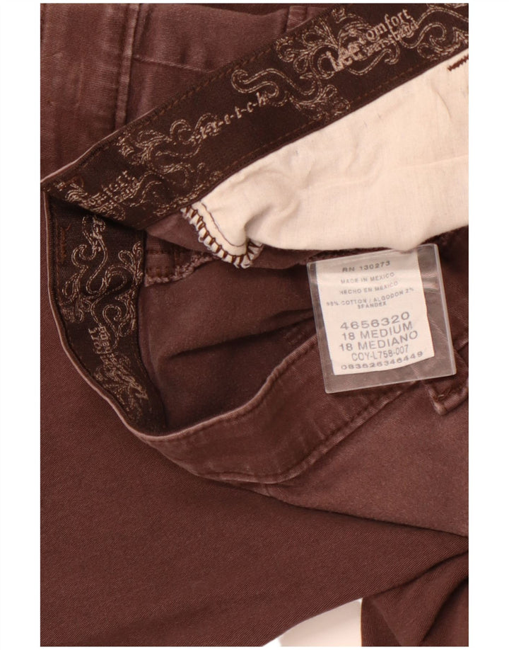 Pantaloni tăiați drept pentru femei LEE US 18 2XL W36 L24 maro bumbac