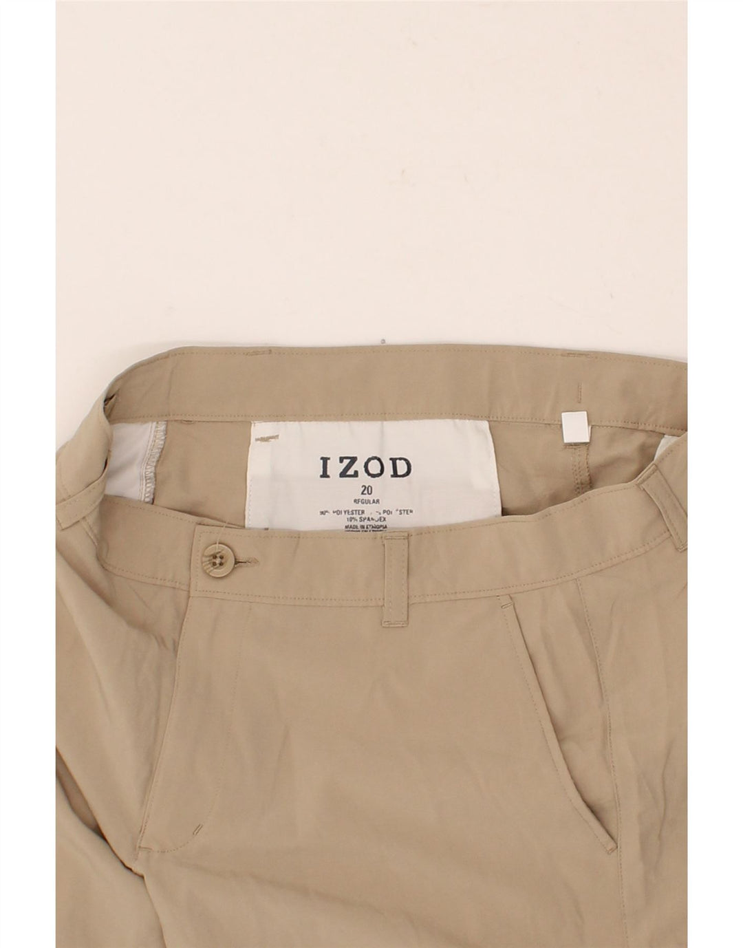 IZOD Boys Chino Shorts 15-16 Years W32 Beige Polyester Vintage Izod and Second-Hand Izod from Messina Hembry 