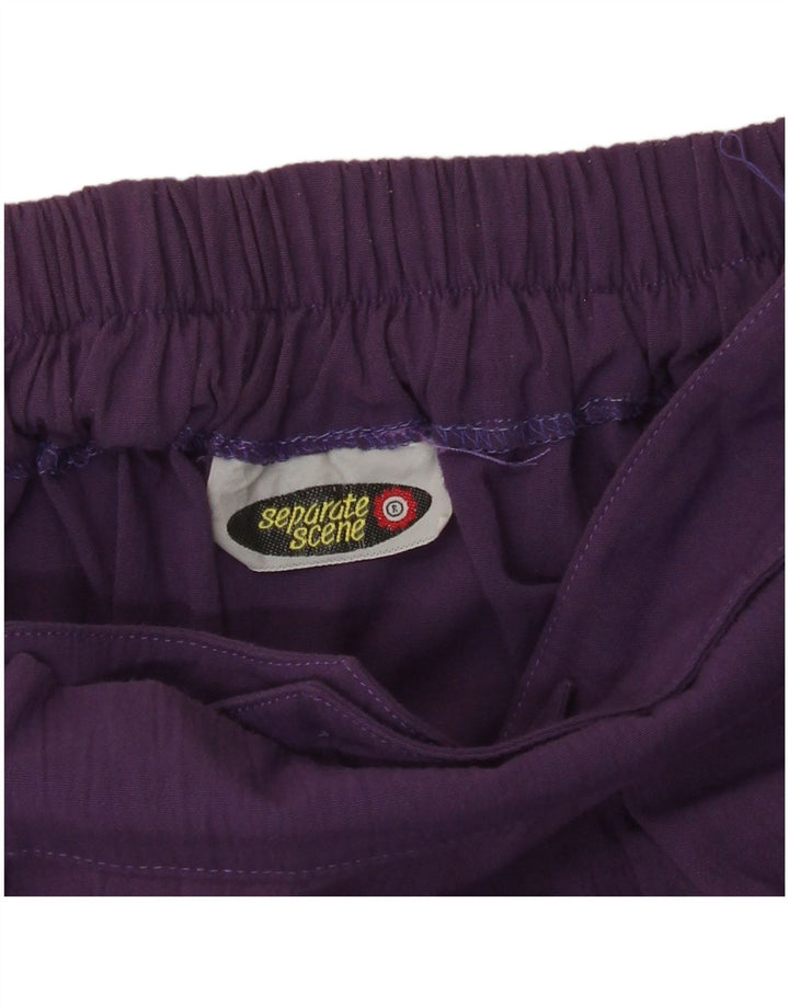VINTAGE Fustă plisată A-Line pentru femei UK 14 Medium W30 Poliester violet