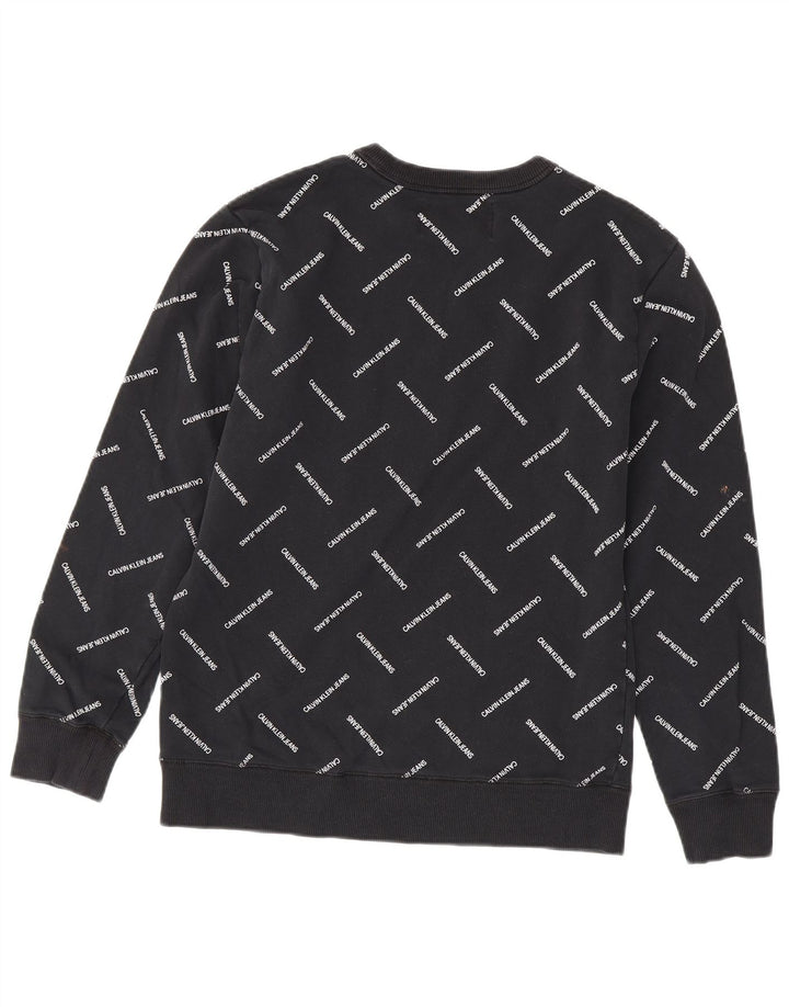 CALVIN KLEIN JEANS Hanorac grafic pentru bărbați Pulover Bumbac mediu negru