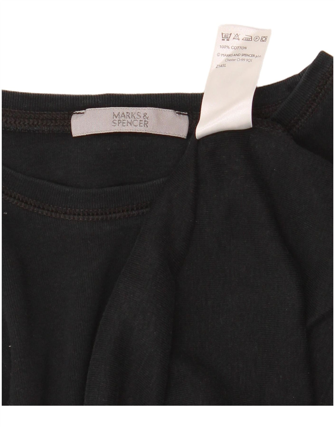 Marks & Spencer Top pentru femei cu mânecă lungă UK 8 mic bumbac negru