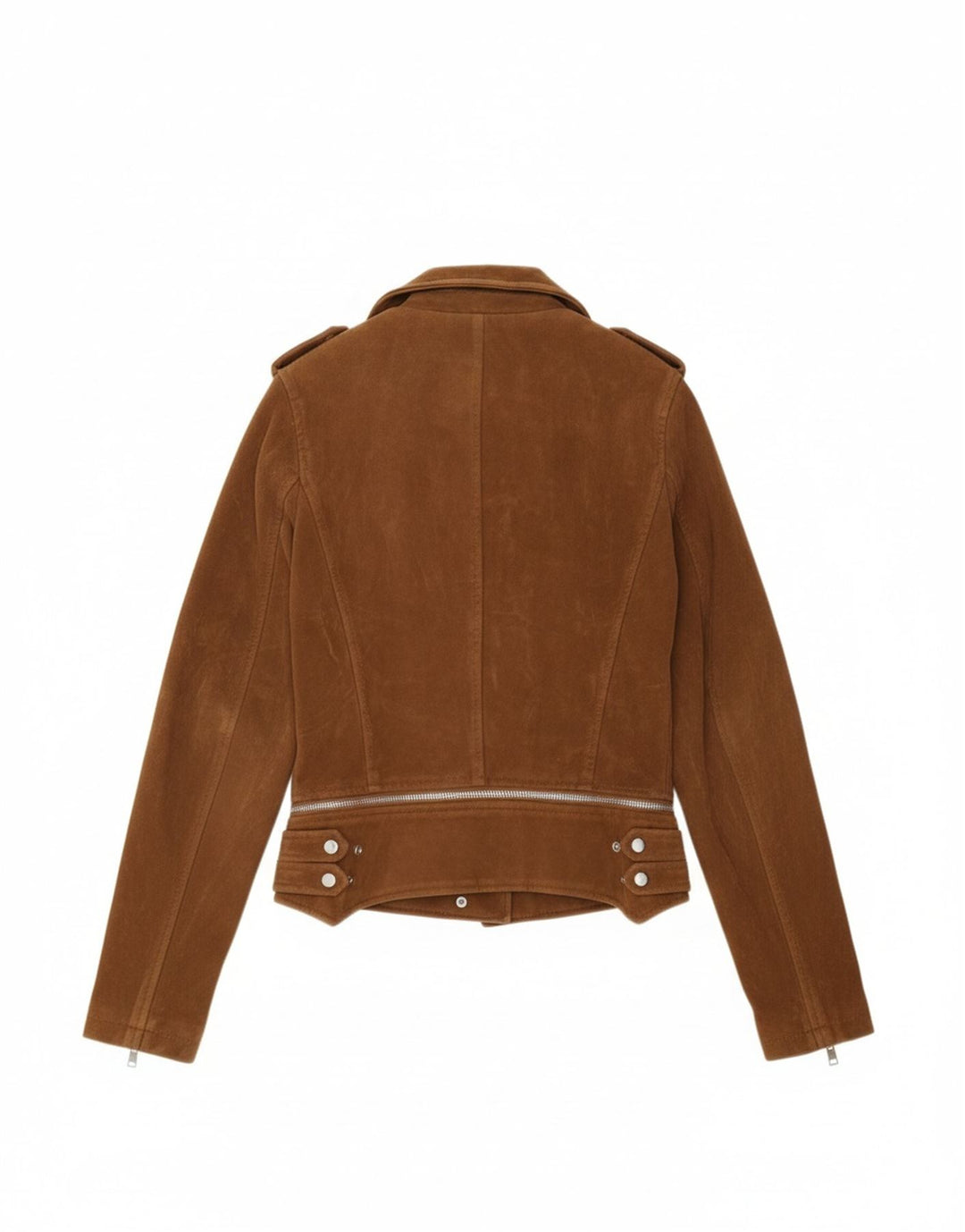 VINTAGE Womens Biker Jacket UK 14 Medium Brown Polyester Vintage Vintage and Second-Hand Vintage from Messina Hembry 