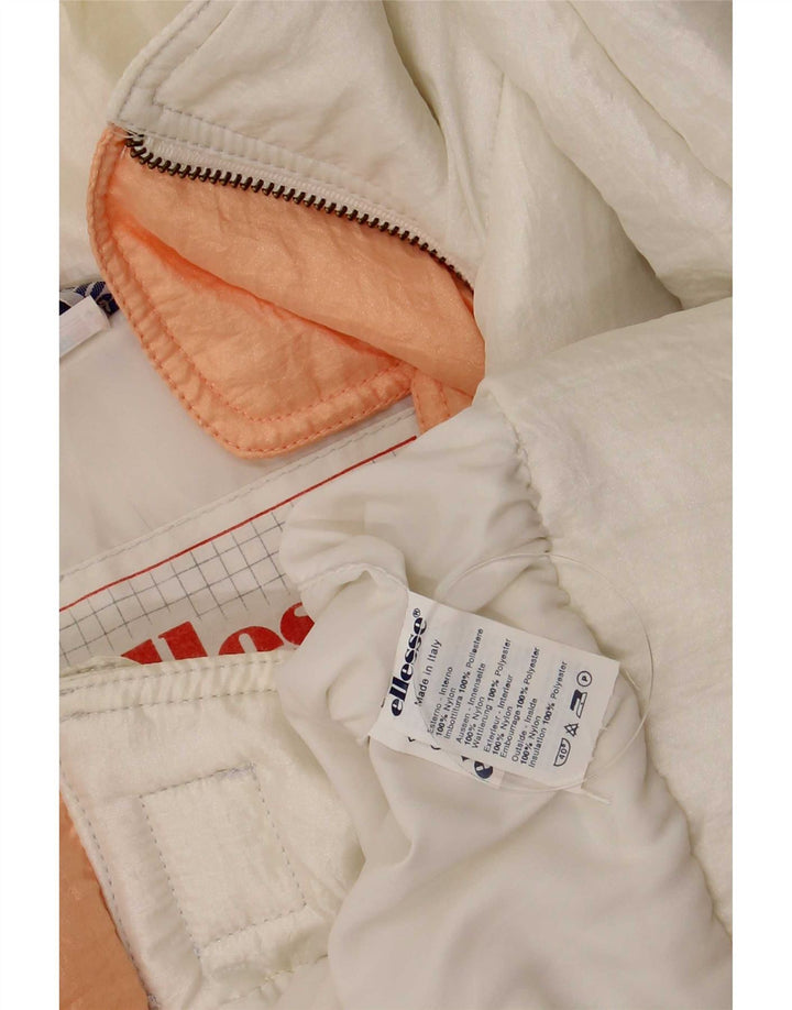 Jachetă căptușită pentru femei Ellesse, cu ajustare largi, IT 48 XL, alb, retro din nailon