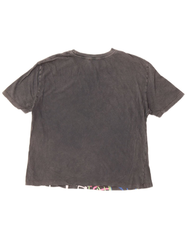 Tricou cu grafic supradimensionat pentru femei Zara UK 10 mic bumbac gri