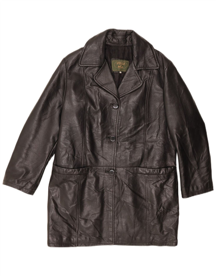 Palton din piele vintage pentru femei IT 44 mediu negru
