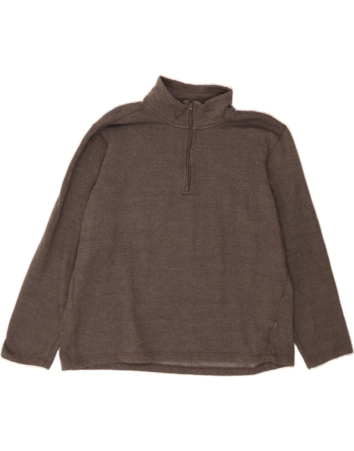 EDDIE BAUER Mens Zip Neck Sweatshirt Jumper XL Grey Cotton Vintage Eddie Bauer and Second-Hand Eddie Bauer from Messina Hembry 