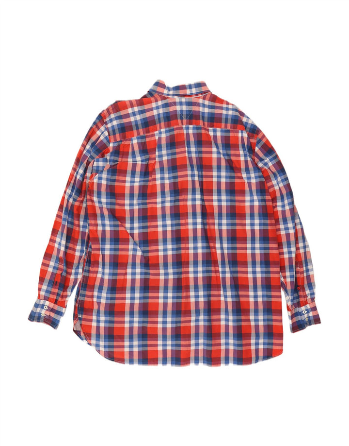 TOMMY HILFIGER Mens Regular Fit Shirt 2XL Red Check Cotton