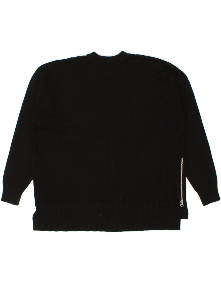 TOPSHOP Womens Oversized Crew Neck Jumper Sweater UK 10 Small Black Vintage Topshop and Second-Hand Topshop from Messina Hembry 