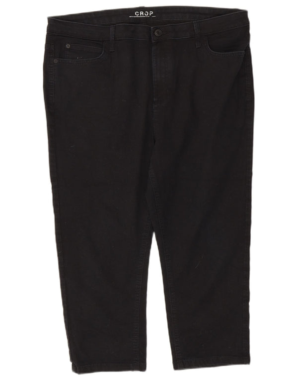 Pantaloni drepti Capri pentru femei Marks & Spencer UK 18 XL W36 L20 Negru