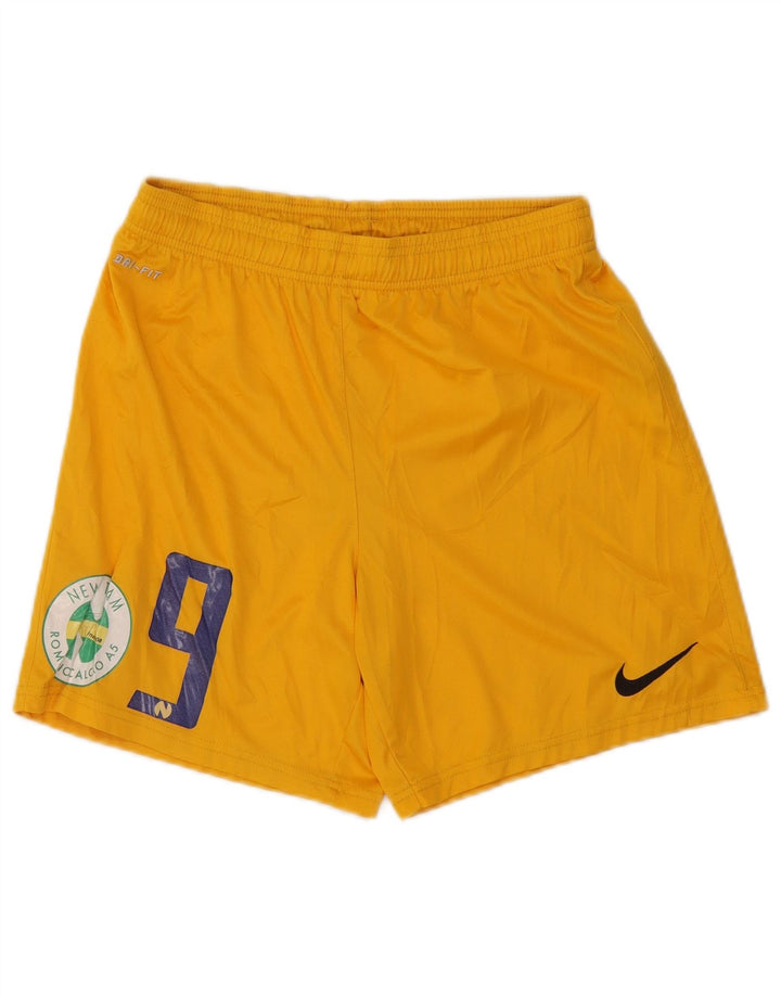 NIKE Mens Dri Fit Graphic Sport Shorts Small Yellow Polyester