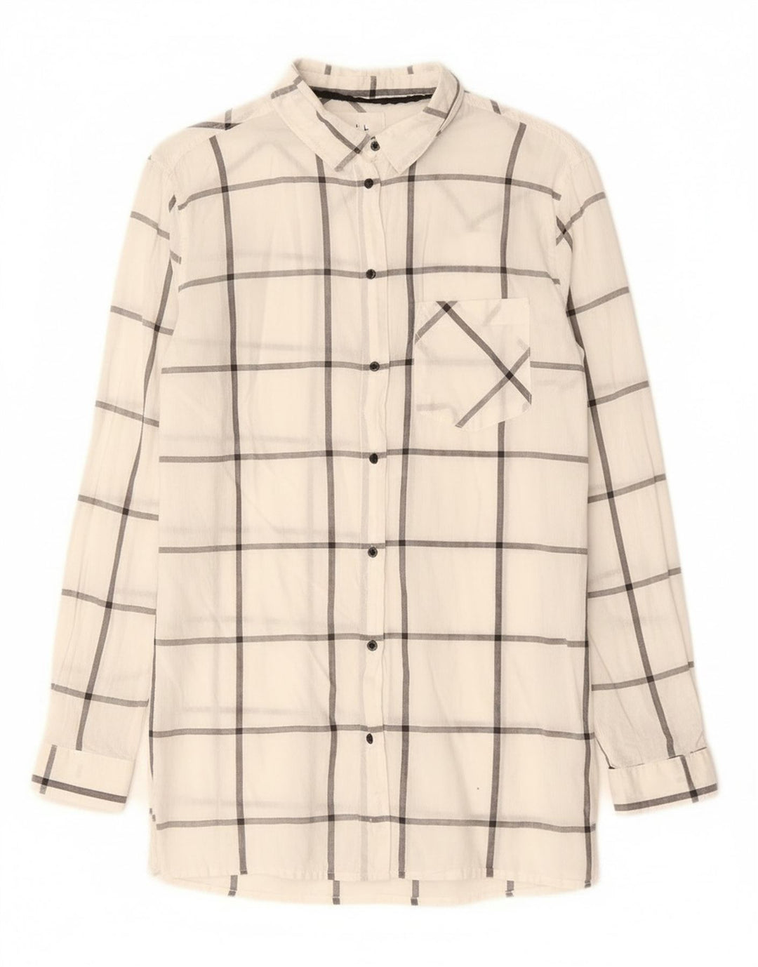 Cămașă Brugi Femei UK 14 Medium White Check Bumbac